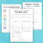 Three examples of free ADHD to do lists.