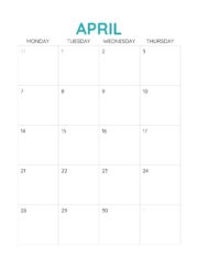 April 2025 free printable sheet page 1