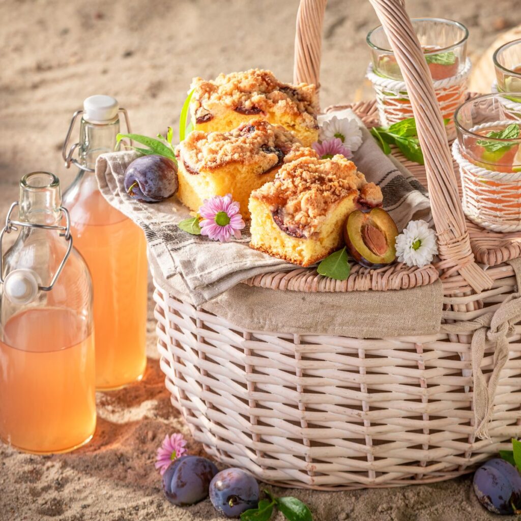 A picnic basket experience set up.