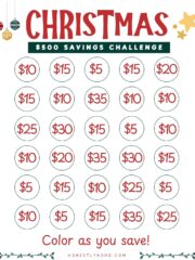 A christmas savings printable to save up for the holidays.