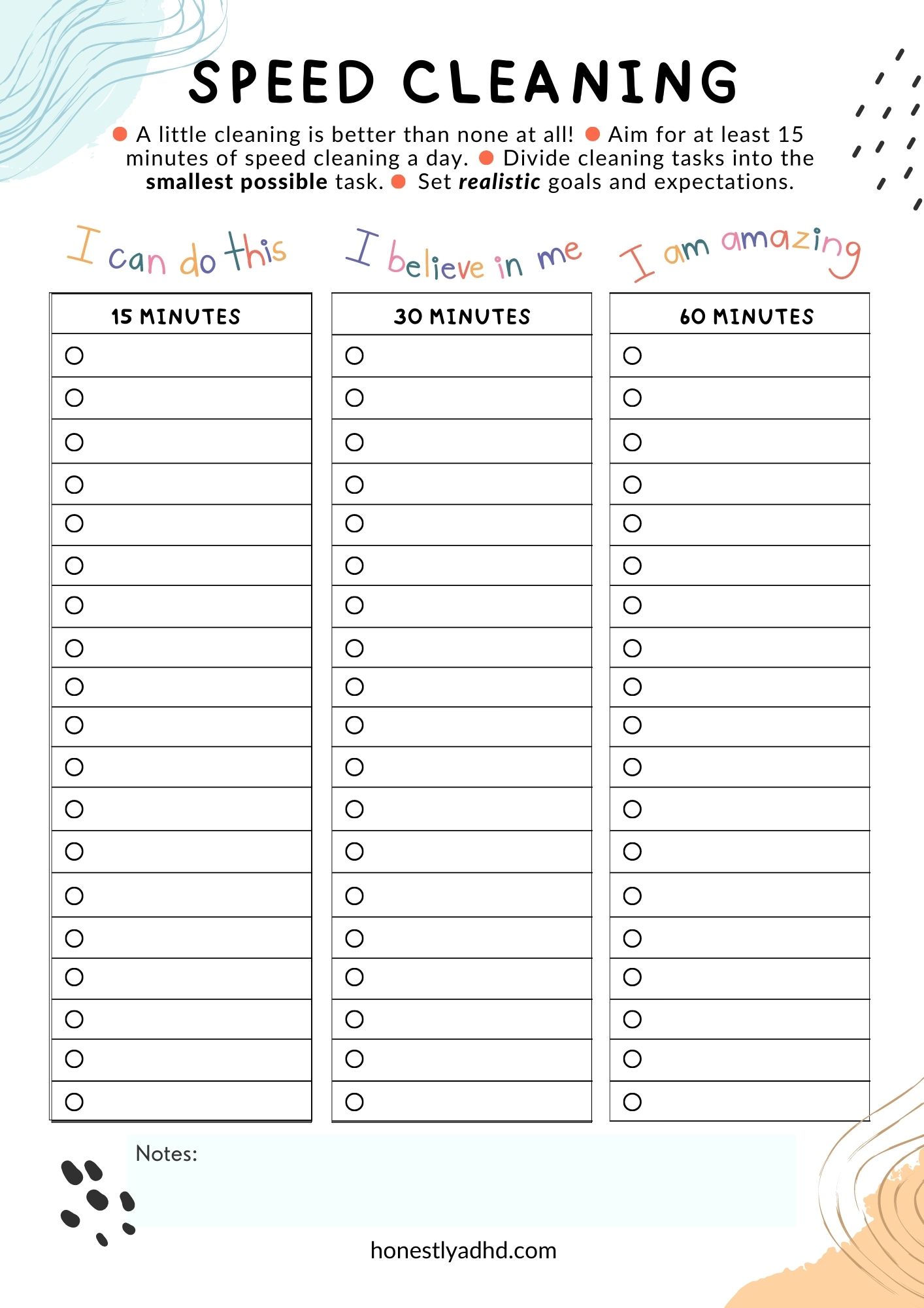 A Simple Speed Cleaning Checklist