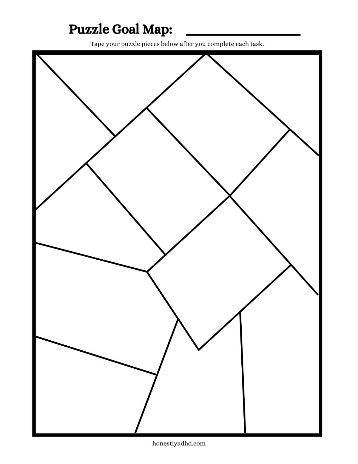 A blank goal puzzle printable.