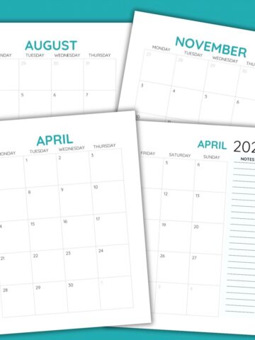 Free printable calendar for adhd adults large print