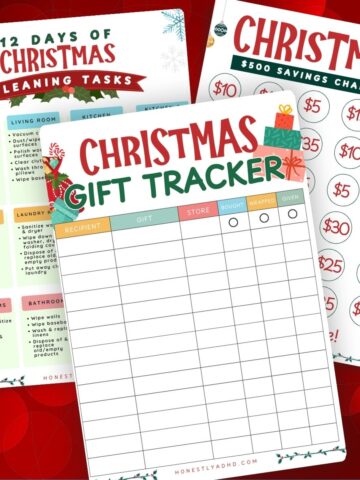 three christmas printable checklist designs.