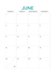 June 2025 free printable