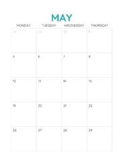 May 2025 free printable