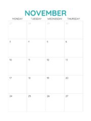 November 2025 free printable