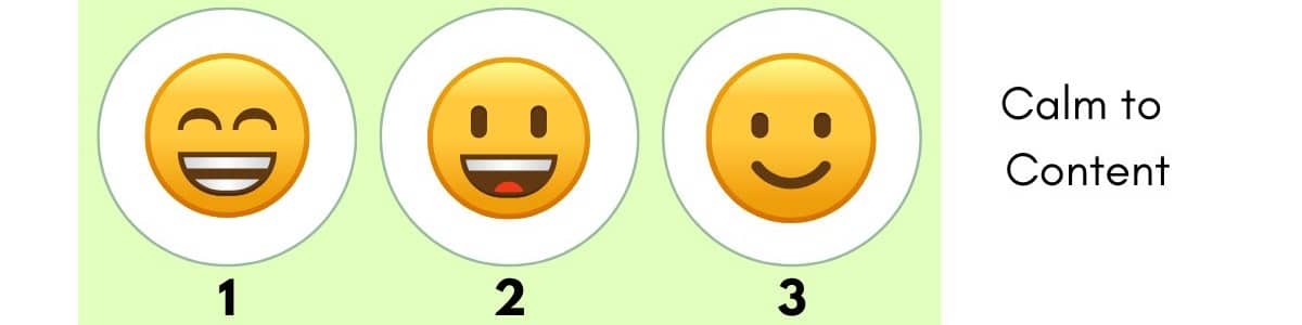Part of an emotion chart for ADHD kids including calm and content faces.