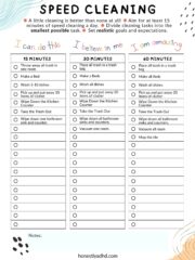 A printable speed cleaning checklist with tasks included.