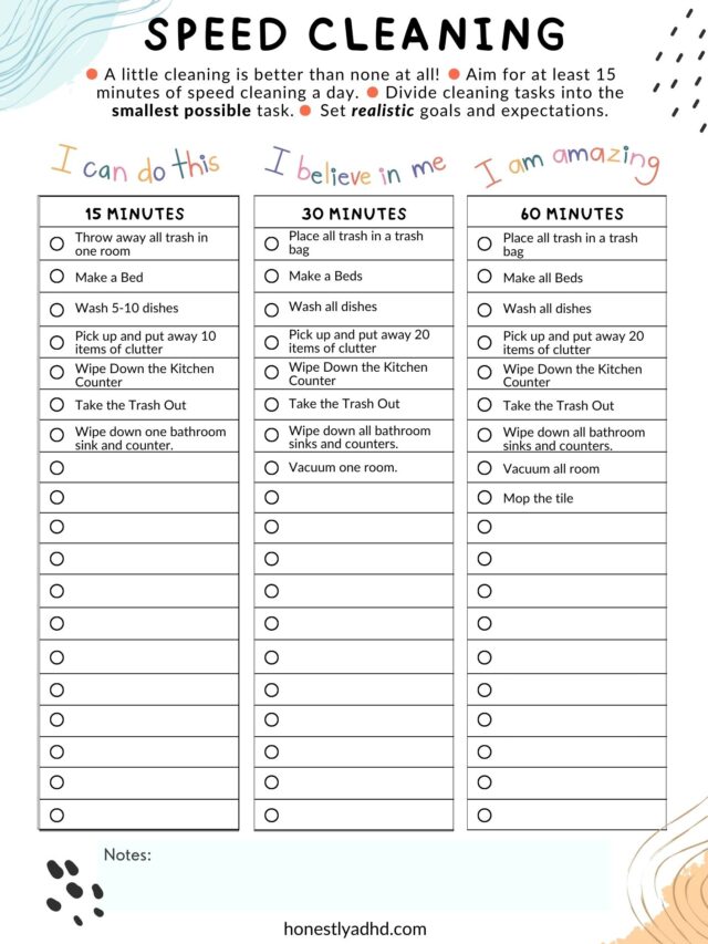 Free ADHD Cleaning Checklist: How to Clean with ADHD - Honestly ADHD