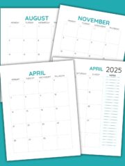 Free printable large print calendar