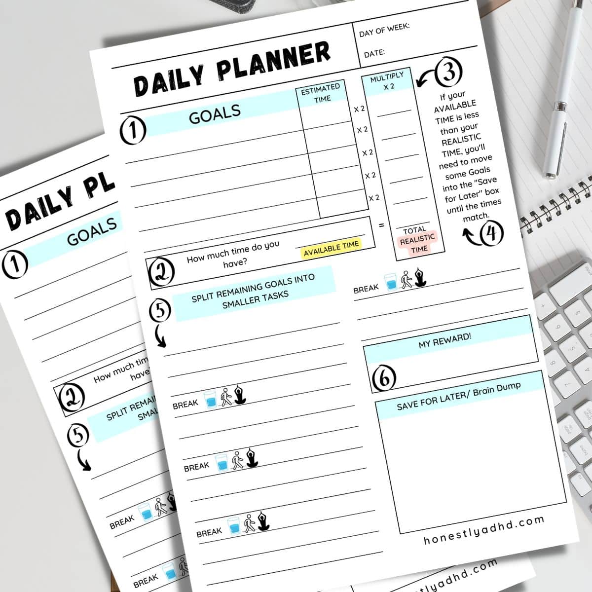 PRINTABLE PLANNER Women's Diary Organizer Downloadable Pdf for